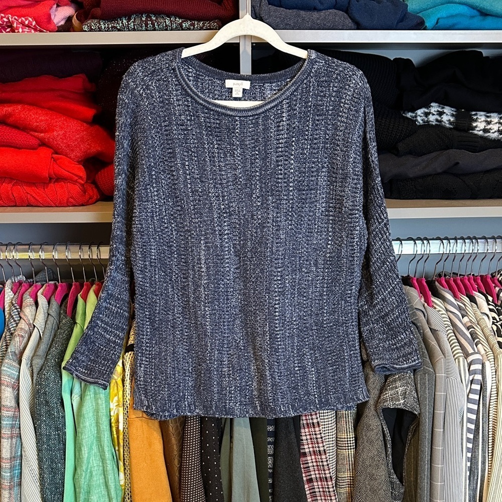 Pure Jill by J Jill blue/white heathered long sleeve sweater size XSP